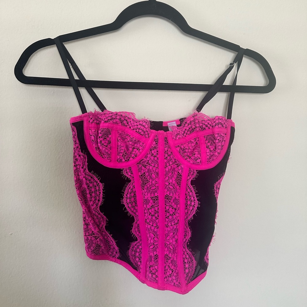 Urban outfitters Corset Top Pink Lace